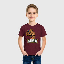 Футболка хлопковая детская Fighter MMA, цвет: меланж-бордовый — фото 2