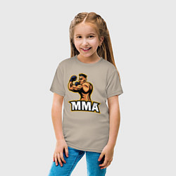 Футболка хлопковая детская Fighter MMA, цвет: миндальный — фото 2