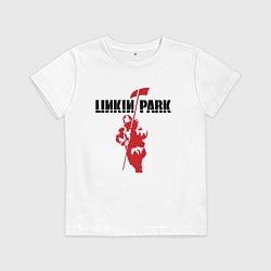 Футболка хлопковая детская Linkin park rock, цвет: белый
