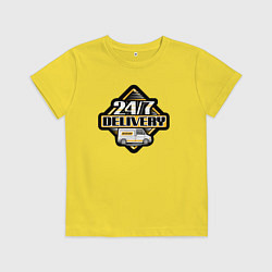 Футболка хлопковая детская Водитель - Доставка круглосуточно, цвет: желтый