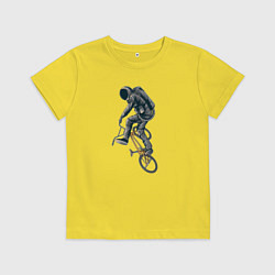 Футболка хлопковая детская BMX космонавт, цвет: желтый