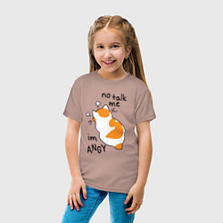 Футболка хлопковая детская Не говори со мной - я злюсь, цвет: пыльно-розовый — фото 2