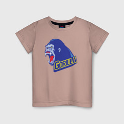Футболка хлопковая детская Gorilla scream, цвет: пыльно-розовый