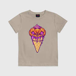 Футболка хлопковая детская Halloween ice cream, цвет: миндальный