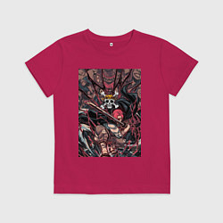 Футболка хлопковая детская Ван-Пис Шанкс команда, цвет: маджента