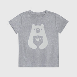 Футболка хлопковая детская Обнимашки-мишки, цвет: меланж