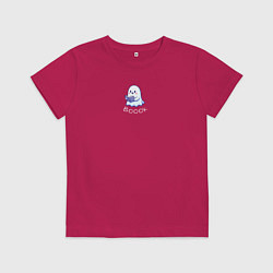 Футболка хлопковая детская Привидение с книгой boook, цвет: маджента