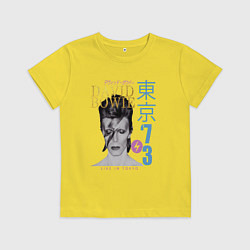 Футболка хлопковая детская David Bowie - Live in Tokyo 73, цвет: желтый