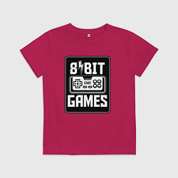 Футболка хлопковая детская Игры 8 бит, цвет: маджента