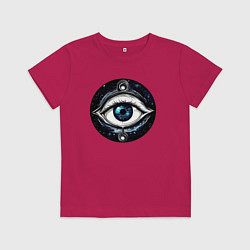 Футболка хлопковая детская Око вселенной, цвет: маджента