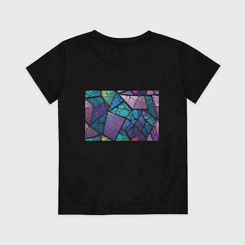 Детская футболка Цветное стекло абстракция / Черный – фото 2
