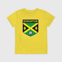 Футболка хлопковая детская Kingston volleyball, цвет: желтый
