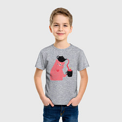 Футболка хлопковая детская Мишкин чай, цвет: меланж — фото 2