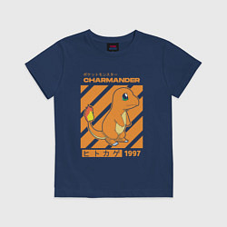 Футболка хлопковая детская Покемоны Чармандер Charmander, цвет: тёмно-синий