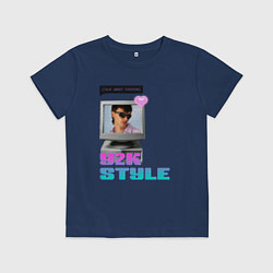 Футболка хлопковая детская Y2K Vibes, цвет: тёмно-синий