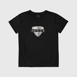 Футболка хлопковая детская AURUS logo auto, цвет: черный
