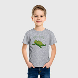 Футболка хлопковая детская Лягушка йога, цвет: меланж — фото 2