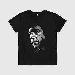 Футболка хлопковая детская Высоцкий Владимир - автограф, цвет: черный