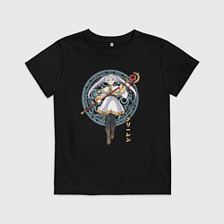 Футболка хлопковая детская Волшебница Фрирен, цвет: черный