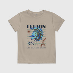 Футболка хлопковая детская Череп в легионерском шлеме, цвет: миндальный