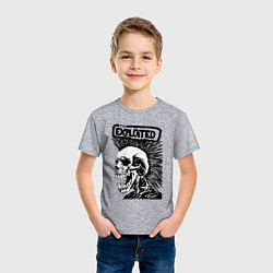 Футболка хлопковая детская The exploited skull, цвет: меланж — фото 2
