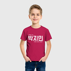 Футболка хлопковая детская Пак Чимин bts, цвет: маджента — фото 2