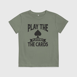 Футболка хлопковая детская Играй с игроком а не с картами, цвет: авокадо