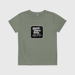 Футболка хлопковая детская GTA logo black, цвет: авокадо