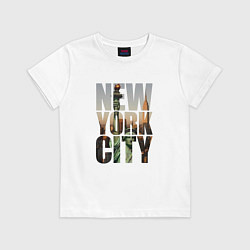 Футболка хлопковая детская New York city big room, цвет: белый