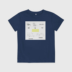 Футболка хлопковая детская Big bang подписи участников, цвет: тёмно-синий