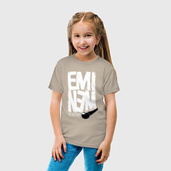 Футболка хлопковая детская Eminem - microphone, цвет: миндальный — фото 2