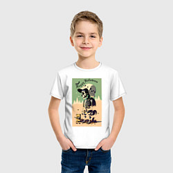 Футболка хлопковая детская Прикольный черепок - хэллоуин, цвет: белый — фото 2