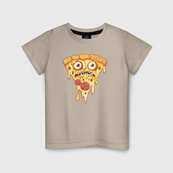 Футболка хлопковая детская Pizza face, цвет: миндальный