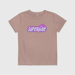 Футболка хлопковая детская Supervive logo, цвет: пыльно-розовый