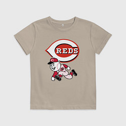 Футболка хлопковая детская Cincinnati reds baseball team - talisman, цвет: миндальный
