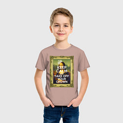 Футболка хлопковая детская Успокойся и сними корону, цвет: пыльно-розовый — фото 2