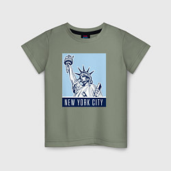 Футболка хлопковая детская New York style, цвет: авокадо