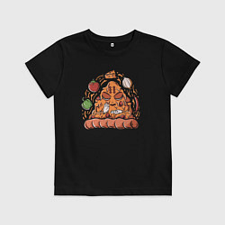 Футболка хлопковая детская Pizza namaste, цвет: черный