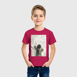 Футболка хлопковая детская Девушка считает, цвет: маджента — фото 2