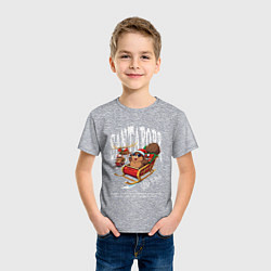 Футболка хлопковая детская Санта бобр курва, цвет: меланж — фото 2