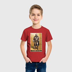 Футболка хлопковая детская Мандалорец - Дин Джарин, цвет: красный — фото 2