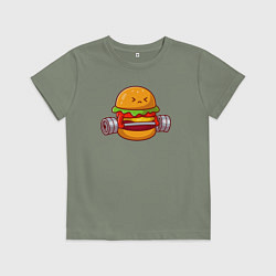 Футболка хлопковая детская Бургер атлет, цвет: авокадо