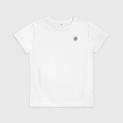 Футболка хлопковая детская Кто к нам с мечом придет кцк текст черны круглый, цвет: белый