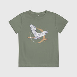 Футболка хлопковая детская Сова Гарри Поттера, цвет: авокадо