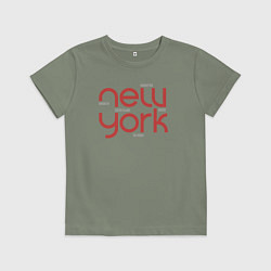 Футболка хлопковая детская New York districts, цвет: авокадо