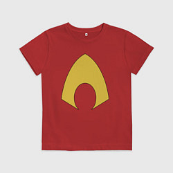 Футболка хлопковая детская Aquaman logo, цвет: красный