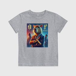Футболка хлопковая детская Capy godfather - the mafia is immortal, цвет: меланж