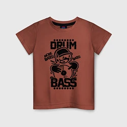 Футболка хлопковая детская Drum n Bass: More Bass, цвет: кирпичный