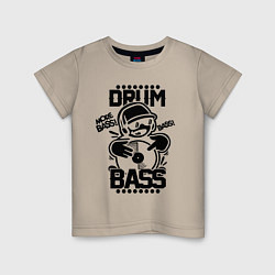 Футболка хлопковая детская Drum n Bass: More Bass, цвет: миндальный