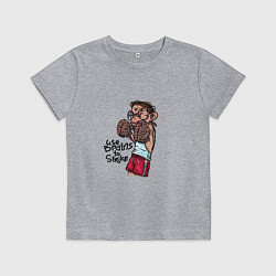 Футболка хлопковая детская Не используй руки - используй мозги, цвет: меланж